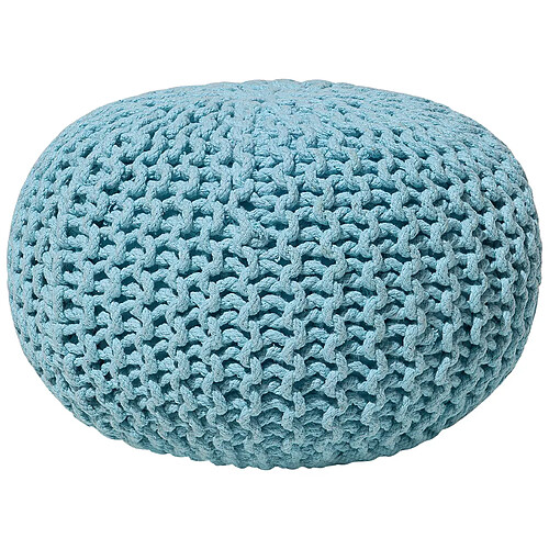 Beliani Pouf en coton bleu clair 40 x 25 cm CONRAD