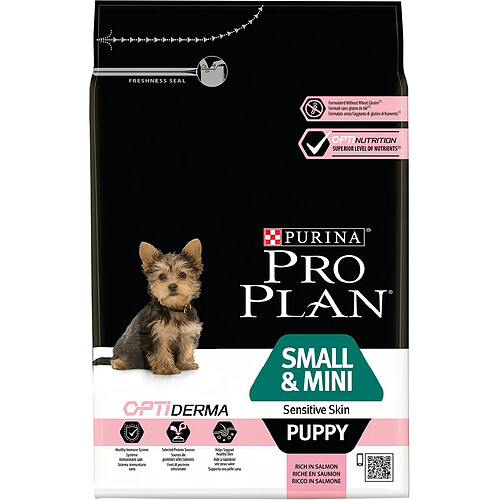 Proplan PRO PLAN Sensitive Skin Optiderma - Croquettes au saumon - Pour chiot de petite taille - 3 kg