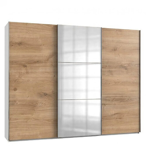 Inside 75 Armoire coulissante LISBETH 2 portes chêne 1 miroir 300 x 236 cm hauteur