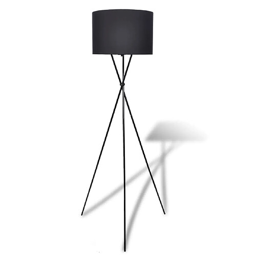 vidaXL Lampadaire avec support haut Noir