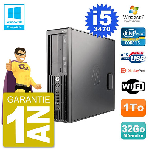 PC HP WorkStation Z220 SFF Core i5-3470 RAM 32Go Disque 1To Graveur DVD Wifi W7 · Occasion