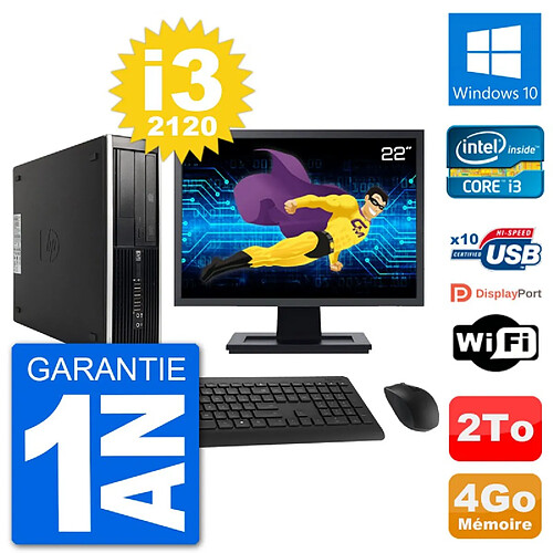 PC HP Compaq 6200 Pro SFF Ecran 22" i3-2120 RAM 4Go Disque 2To Windows 10 Wifi · Occasion