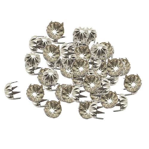 50pcs potiron clous métal griffe nailhead punk stud rivets pointes argent