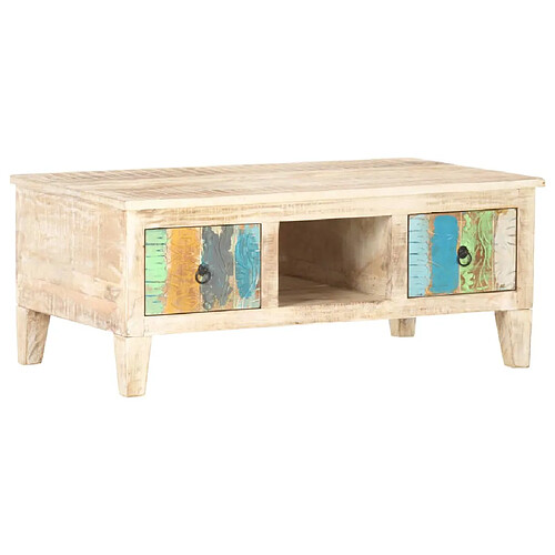 vidaXL Table basse 100x55x40 cm Bois d'acacia brut