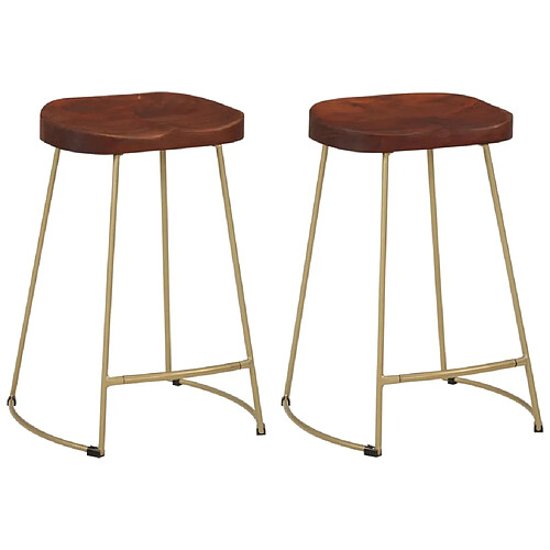 vidaXL Tabourets de bar Gavin 2 pcs 47x40x63 cm Bois massif manguier