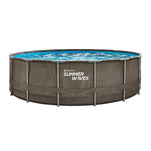 Piscine tubulaire Active Frame Pool ronde effet rotin 4,88 x 1,22 m - Summer Waves