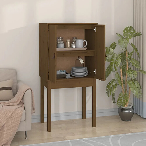 Maison Chic Buffet,Meuble de Rangement,commode pour salon,Cuisine Marron miel 60x40x120 cm Bois massif de pin -MN14334