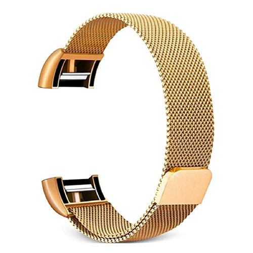 Wewoo Bracelet pour montre connectée Smartwatch avec en acier inoxydable FITBIT Charge 2Taille L Or