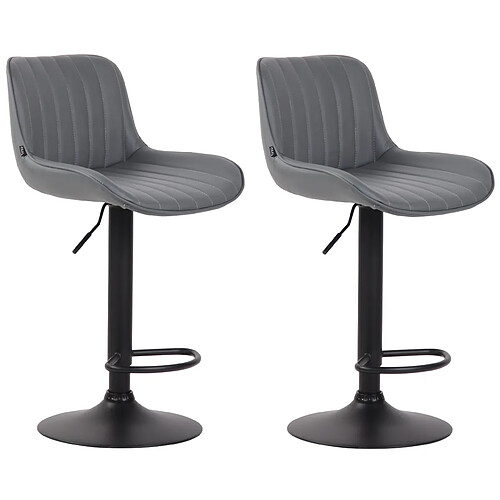 Non Lot de 2 tabourets de bar Lentini simili cuir noir