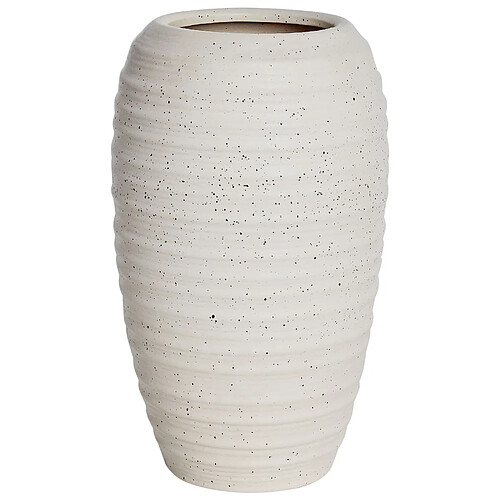 Beliani Vase à fleurs LENOK Céramique 36 cm Blanc cassé