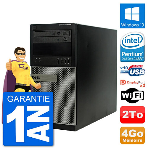 PC Tour Dell 7020 Intel Pentium G3220 RAM 4Go Disque Dur 2To Windows 10 Wifi · Occasion