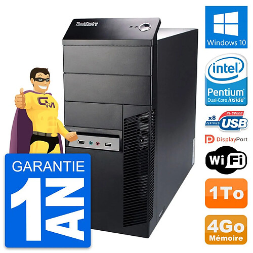 PC Tour Lenovo ThinkCentre M91p Intel G630 RAM 4Go Disque 1To Windows 10 Wifi · Occasion