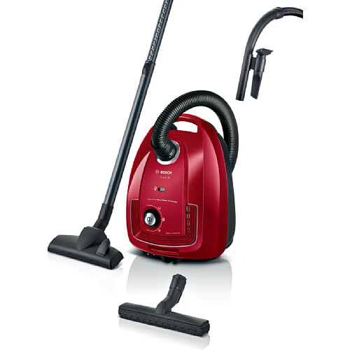 Bosch BGD38RD1H Aspirateur Traineau 230V 600W 79dB Filtre Hygiénique Rouge