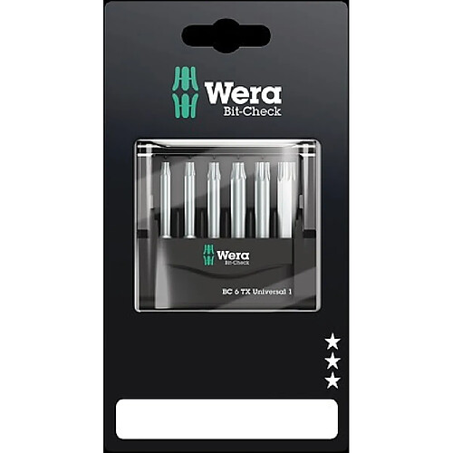 Coffret Bit-Check de 6 embouts Torx® Z série 4 WERA WERK 05073637001