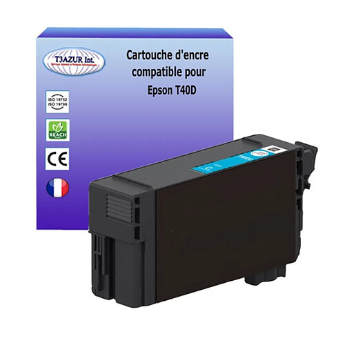 T3Azur Cartouche d'encre compatible avec Epson T40D2 (C13T40D240 / C13T40C240) - Cyan (56ml)