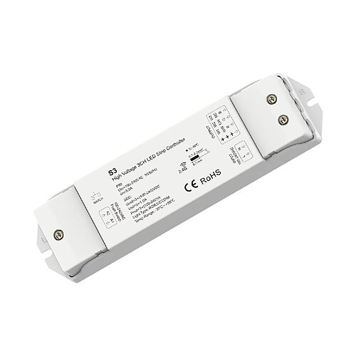 Ledkia Contrôleur Variateur pour Ruban LED RGB-CCT 220-240V AC Compatible avec Bouton-Poussoir et Télécommande RF RGB