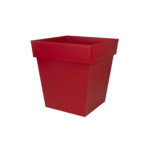 Pot de fleur carré Toscane 49,5 x H.52,5 cm - Rouge rubis - Eda