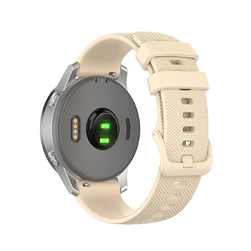 Wewoo Bracelet pour montre connectée de remplacement Smartwatch en silicone Garmintaille 20 mm universel couleur crème