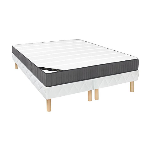 Vente-Unique Ensemble 180 x 200 cm sommier + matelas ressorts ensachés 7 zones et mousse haute résilience ép.26cm - AUDACE de PALACIO