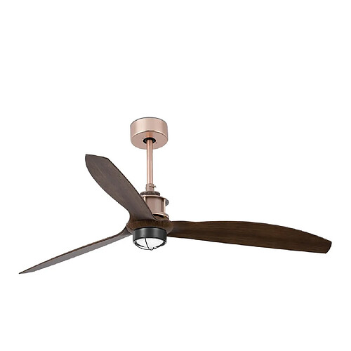 Faro Barcelona Ventilateur de plafond en cuivre à DEL avec moteur intelligent CC - Télécommande incluse