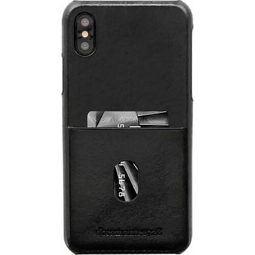 DBRAMANTE1928 Coque pour iPhone X/XS Rigide en Cuir avec Porte-cartes Noir