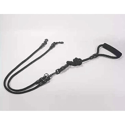 Universal Corde de remorquage pour animaux amovible pour chiens manche en mousse 1 laisse pour 2 chiens | Remorquage (noir)