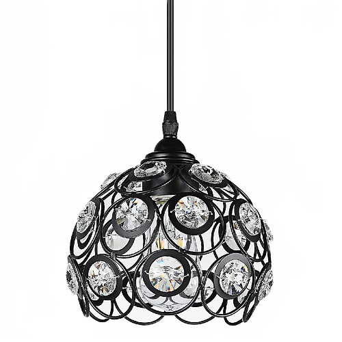 Universal Lampe industrie du vin éclairage de plafond pendentif lampe noire abat-jour chrystal Edison E27 rétro