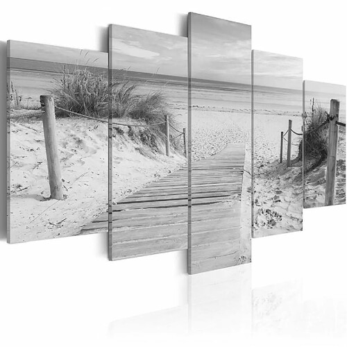 Paris Prix Tableau Morning on the Beach Black & White 50 x 100 cm