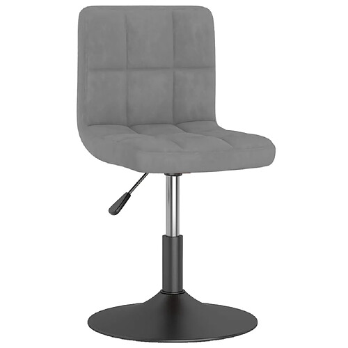 vidaXL Chaise pivotante de salle à manger Gris clair Velours