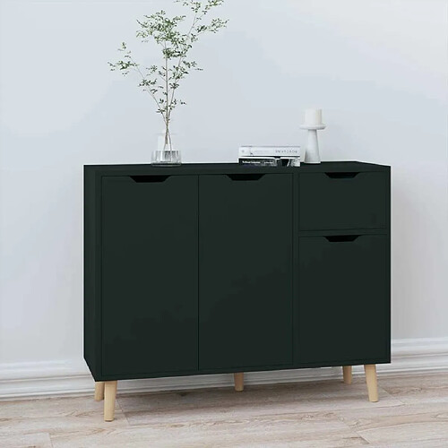 Maison Chic Buffet,Meuble de Rangement,commode pour salon,Cuisine noir 90x30x72 cm bois d'ingénierie -MN75999