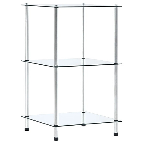 vidaXL Étagère 3 niveaux Transparent 40x40x67 cm Verre trempé