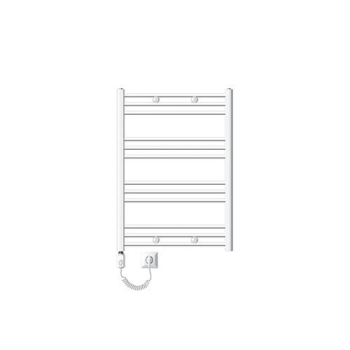 LuxeBath Radiateur électrique pour salle de bains Sahara 750x800 mm Blanc courbé Raccord latéral & thermoplongeur 300W