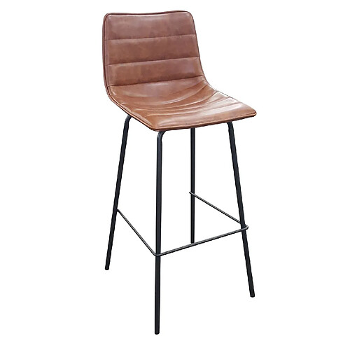 Urban Living Tabouret de bar industriel Brooklyn - H. 92 cm - Marron