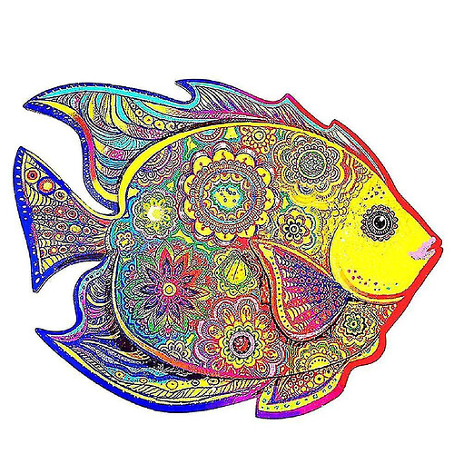 Universal Poisson arc-en-ciel puzzle puzzle en bois pour les enfants et les adultes