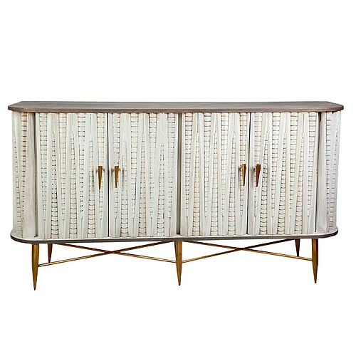 Commode Romimex Blanc Argenté Bois 43 x 83 x 153 cm