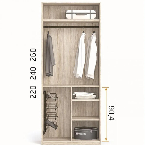 Inside 75 Option 13 pour intérieur d'armoire 96,2 cm hauteur 240 cm