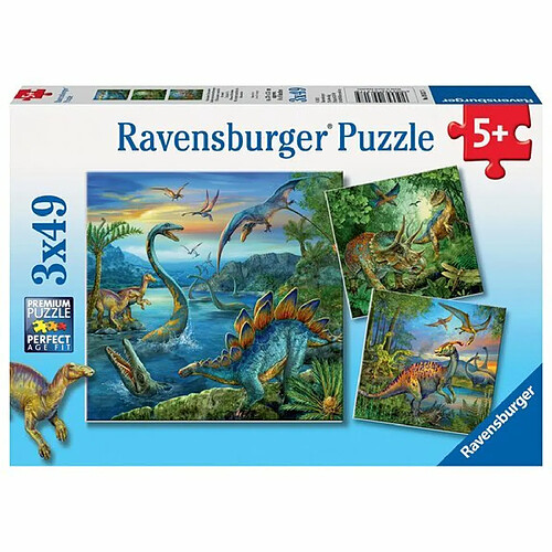 Ludendo 3 puzzles de 49 pièces Fascination Dino