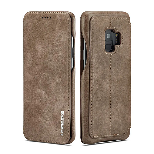 Etui en PU style rétro café folio pour Samsung Galaxy S9