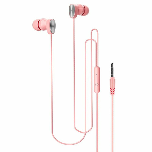 Macaron Couleur Filaire Casque Stéréo Intra-Auriculaire Sport Compatible Pour Android Iphone Huawei Rose