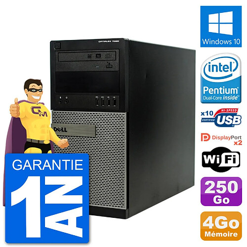 PC Tour Dell 7020 Intel Pentium G3220 RAM 4Go Disque Dur 250Go Windows 10 Wifi · Occasion