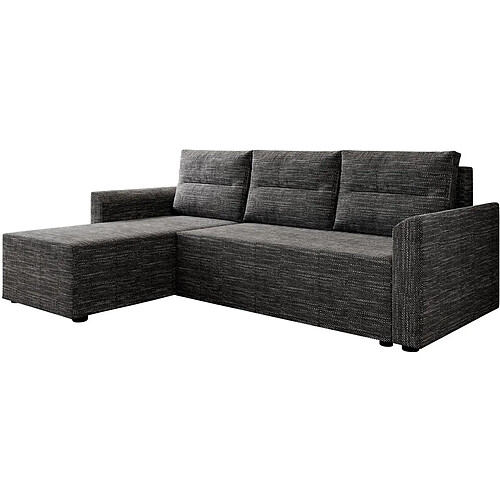 Habitat Et Jardin Canapé d'angle Gauche convertible + coffre Play L - 3 places - Gris Foncé