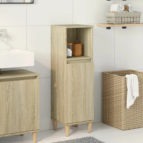 vidaXL Armoire salle de bain chêne sonoma 30x30x100 cm