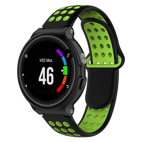 Wewoo Bracelet pour montre connectée Dragonne sport en silicone bicolore Garmin Forerunner 220 / Approach S5 / S20 noir + vert