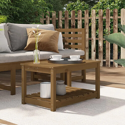 vidaXL Table de jardin marron miel 82,5x50,5x45 cm bois massif de pin