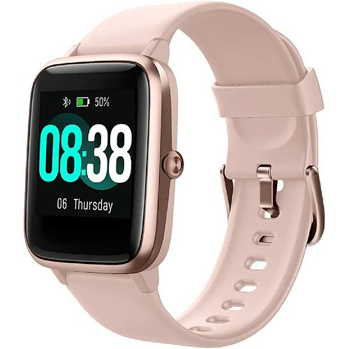 Montre Intelligente Vanwin Id205l Bracelet Intelligent Avec Écran Tactile Complet Ip68, Montre De Fitness Étanche Avec Moniteur De Fréquence Cardiaque, Contrôle De La Musique, Pour Ios Et Android (Rose)