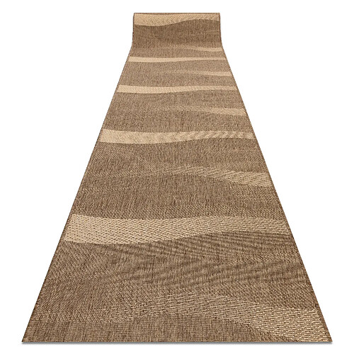 RUGSX TAPIS DE COULOIR SIZAL FLOORLUX modèle 20212 café mais 120 cm 120x660 cm