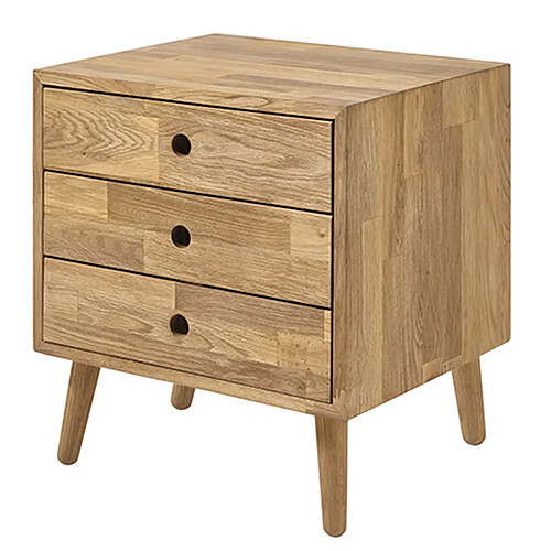 Pegane Commode coloris chêne massif huilé - Longueur 42 x Hauteur 45 x Profondeur 35 cm