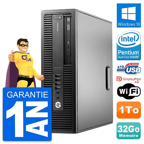 PC HP EliteDesk 800 G2 SFF Intel G4400 RAM 32Go Disque 1To Windows 10 Wifi · Occasion