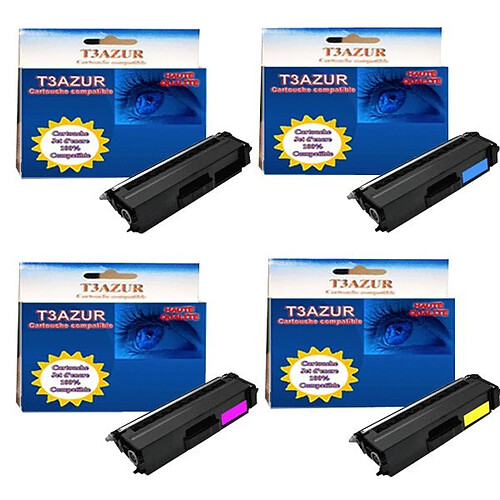 T3Azur 4 Toners génériques Brother TN900 pour imprimante Brother HLL9200CDWT L9300CDWTT MFCL9550CDWT