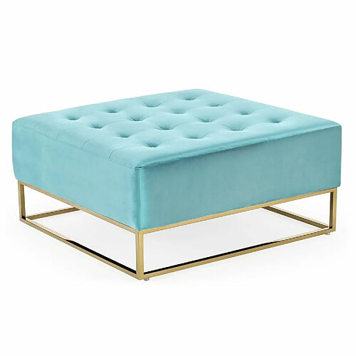 Paris Prix Pouf Carré en Velours Lakota 90cm Menthe